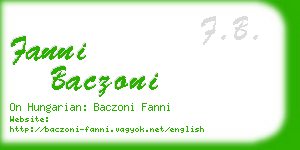 fanni baczoni business card